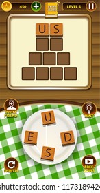 Word Puzzle Game Assets For Mobile Game Design Or Reskin