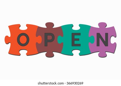 word puzzle pieces open