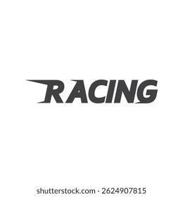 Word racing with a checkered flag.