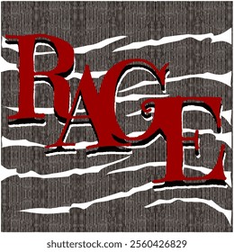 Word 'RAGE' in Customized Font style Suitable for Tshirt and Various Prints