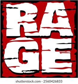 Word 'RAGE' in Customized Font style Suitable for Tshirt and Various Prints