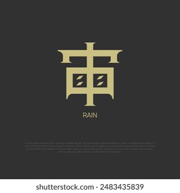 una palabra de lluvia escrita en kanji japonés