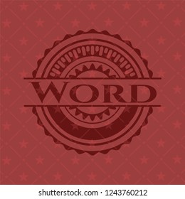 Word realistic red emblem