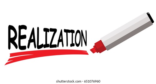 word realization underlined with red marker