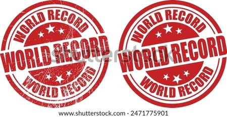 Word record retro stamp, seal vector design