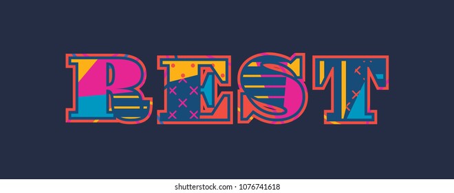 The word REST concept written in colorful abstract typography. Vector EPS 10 available.