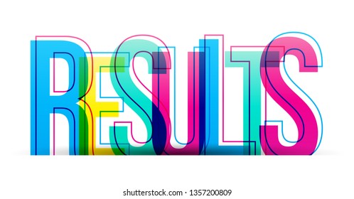 The word Results. Vector letters isolated on a white background