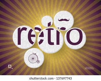 word "retro" in circles