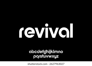 word of revival . modern minimalist clean alphabet font. lowercase bold typography vector illustration design
