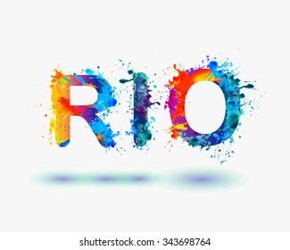 palabra "RÍO". Pintura de chapa