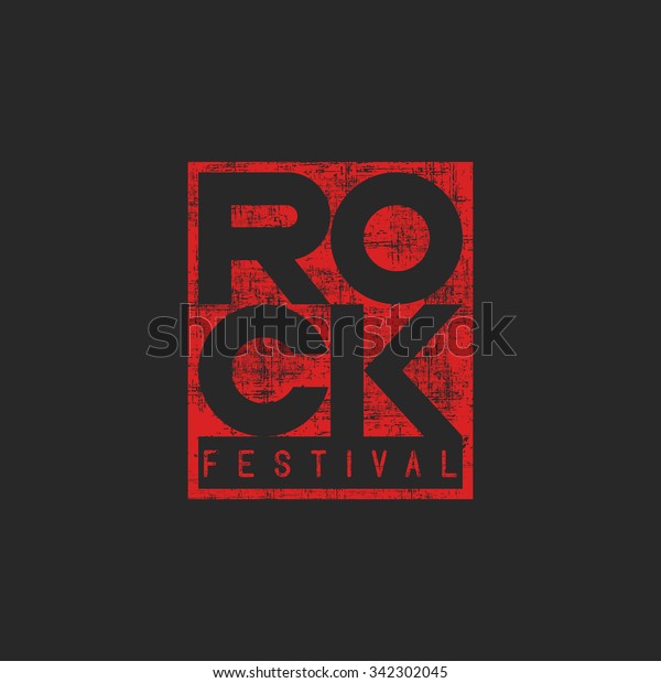 Word Rock Poster Musical Grunge Mockup Stock Vector Royalty Free 342302045