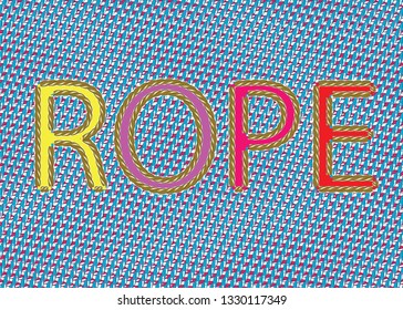word rope on textured background