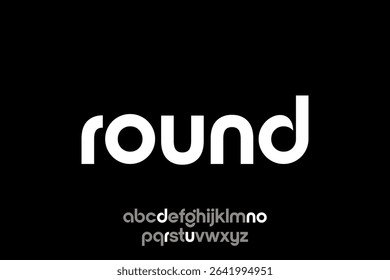 word round, modern minimalist circular font with rounded edges.