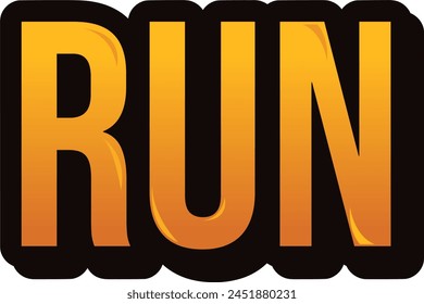Word ejecutar con efecto 3D en degradado naranja y amarillo