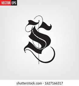 Word S alphabet letters number Typography fonts regular uppercase and lowercase vector illustration