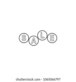 the word sale in circles icon. Element of sale signs for mobile concept and web apps. Thin line  icon for website design and development, app development. Premium icon on white background