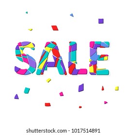 Word Sale with colorful shapes. Easy to edit vector illustration.