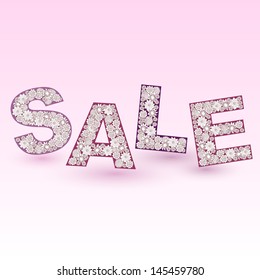 Word "Sale" written by hand-drawn floral letters. Can be used for boutiques, cloth shops, parfume and fashion stores.