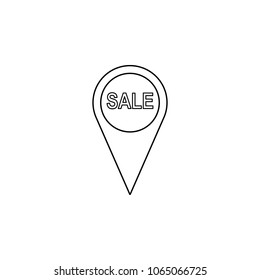 word sales in pin icon. Element of sale signs for mobile concept and web apps. Thin line  icon for website design and development, app development. Premium icon on white background