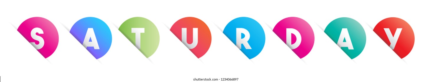 The word Saturday. Creative Illustration on a white background