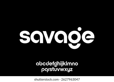 word of savage . modern minimalist clean alphabet font. lowercase bold typography vector illustration design