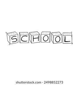 Word School on kids transparent cubes