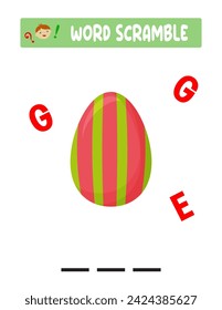 Word scramble. kid's educational games. Easter Game