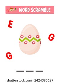 Word scramble. kid's educational games. Easter Game