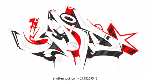 Word Sead Graffiti Style Font Lettering Abstract Vector Illustration