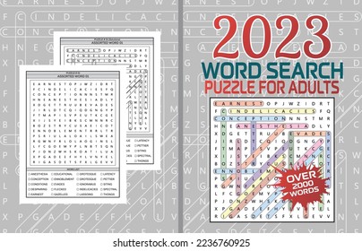 WORD SEARCH PUZZLE COVER FOR ADULTS