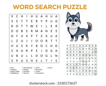 Word search puzzle game for children