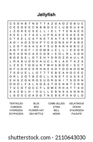 Word Search Puzzle - Jellyfish