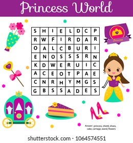 Vector Fairytale Wordsearch Puzzle Kids Simple Stock Vector (Royalty ...