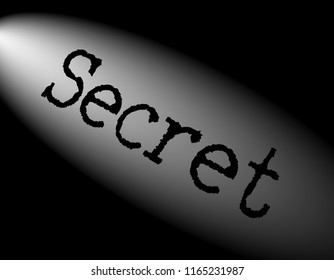 word secret, black background 