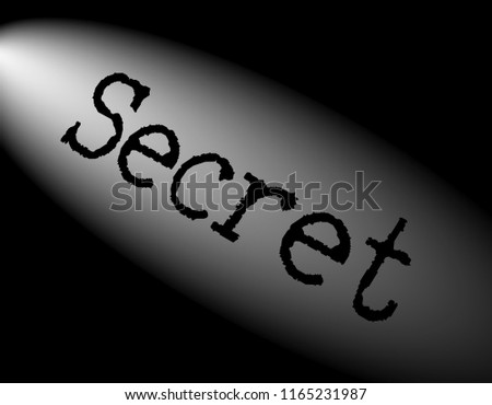 word secret, black background 