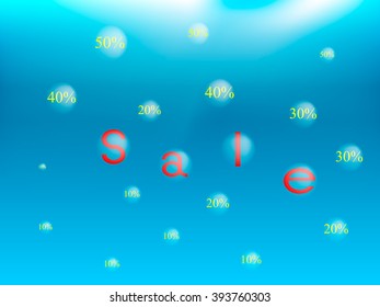 The word sell at the bottom of the sea, bubbles rise with numbers