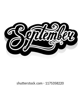 Word September vector lettering