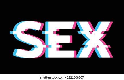 Word sex with 3d effect. Vector illusttation.