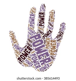 word sharp vector design  hand palm power