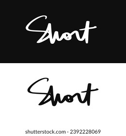 word short, lettering, vector, isolated