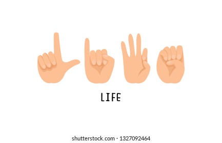word sign of life language concept.