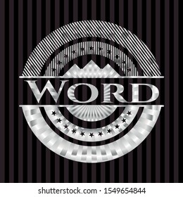 Word silver emblem. Vector Illustration. Mosaic.