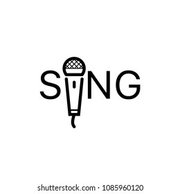 Word Sing. Microphone in the Form of a Letter I. Vector, Illustration