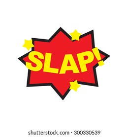 The word "Slap" in cartoon style. Vector illustration.