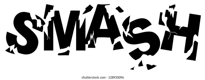 Word Smash Broken Fragmented Style Stock Vector (royalty Free 