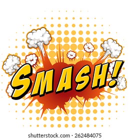 Word smash with explosion background