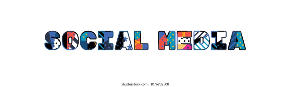 The word SOCIAL MEDIA concept written in colorful abstract typography. Vector EPS 10 available.