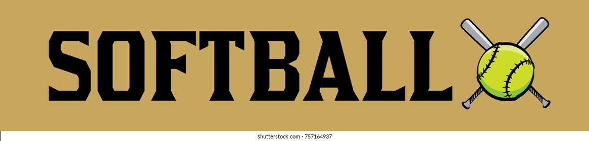 The Word Softball And Ball Banner Word Art Illustration. Vector EPS 10 Available.