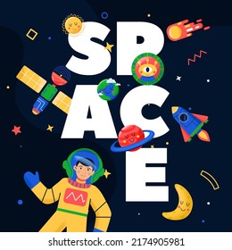 word space, illustration with space, universe.