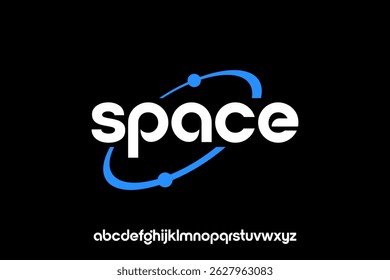 word of space . modern minimalist clean alphabet font. lowercase bold typography vector illustration design